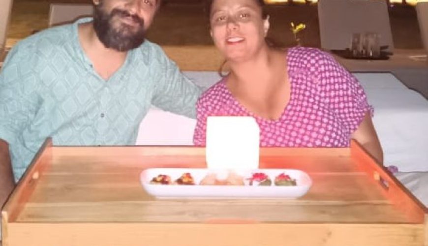 Adit Sarin and Ridhima Bhatt enjoying beach candlelight dinner at The Westin Resort in Nusa Dua, Bali