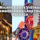 8 Nights 9 days Vietnam, Cambodia and Laos tour Package