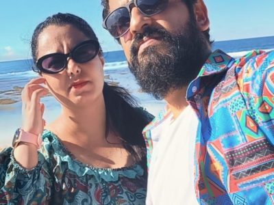 Adit and Ridhima at Melasti Beach