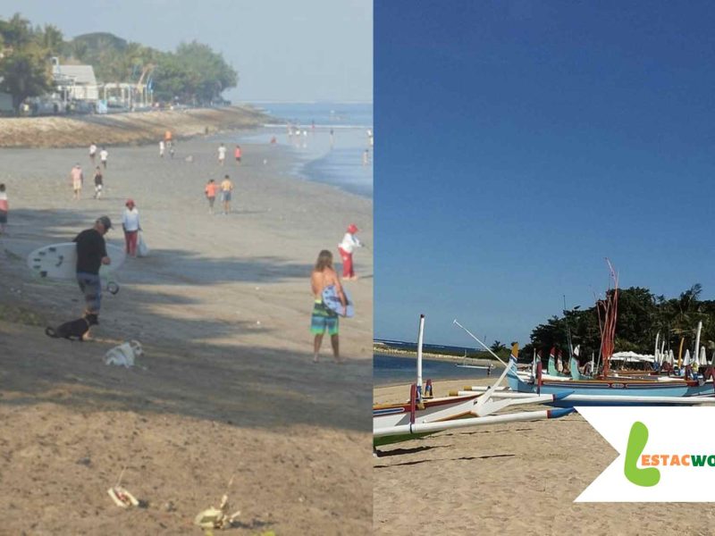 Segara Beach Bali where people are surfing