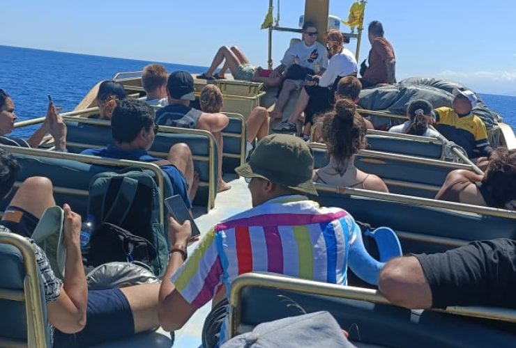 Upper deck of speed boat from Bali to Gili
