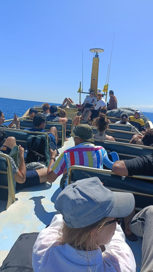Upper deck of speed boat from Bali to Gili
