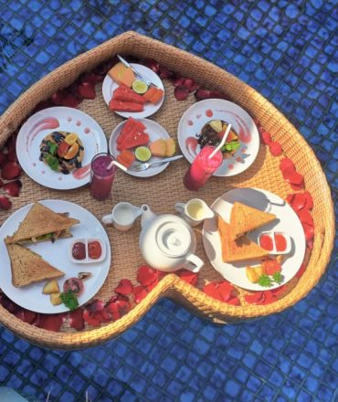 Floating breakfast with Vegetarian meal served in Bali