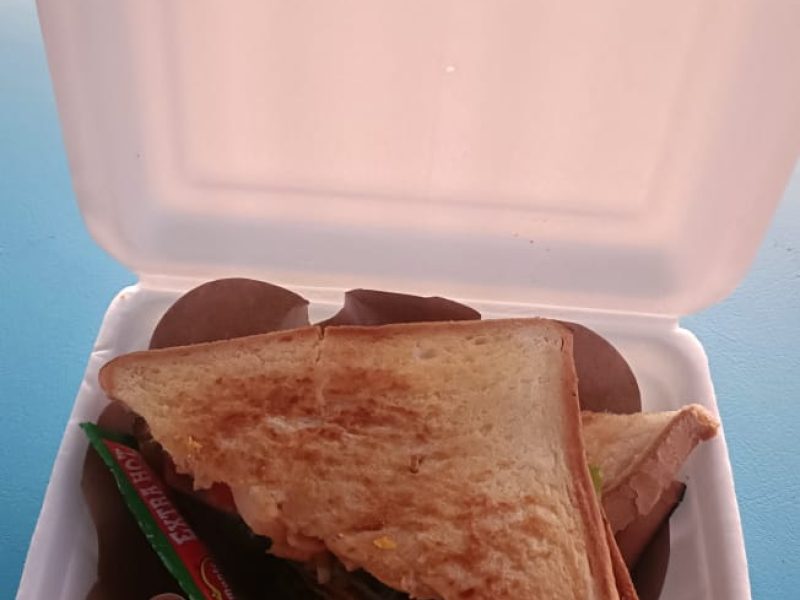 Veg Meal in Bali4 Veg Sandwiches at Double six beach Bali.