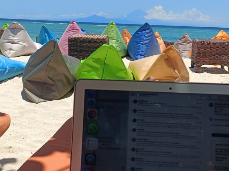 beach sitting arrnagment at Gili Air