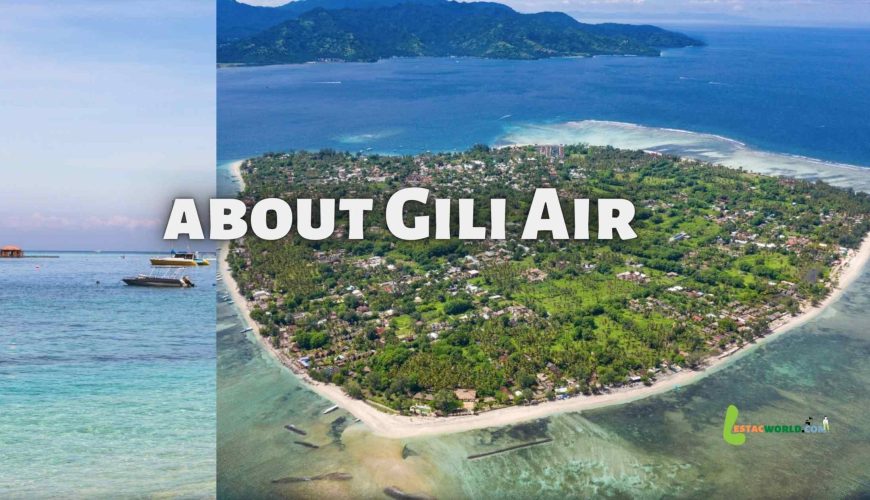 Collage of Aerial and sea view of Gili meno