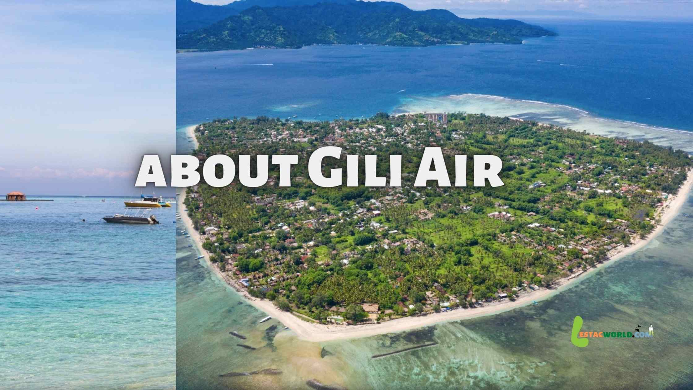 Collage of Aerial and sea view of Gili meno
