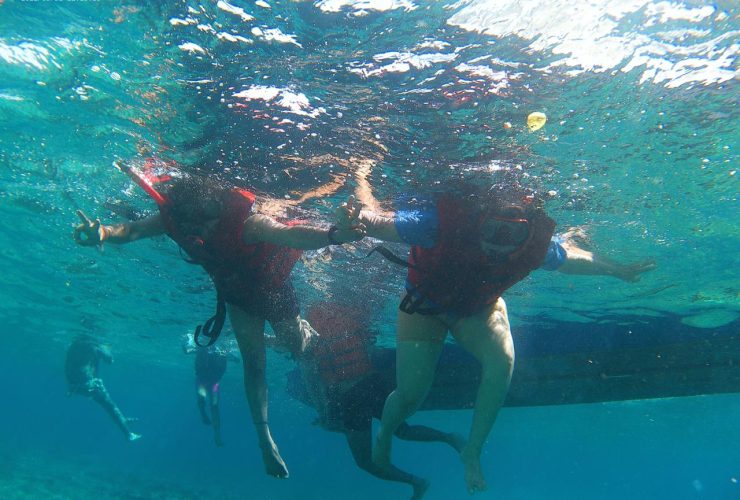 Underwater activity in the Nusa Penida island of Bali