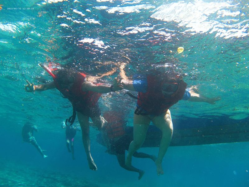Underwater activity in the Nusa Penida island of Bali