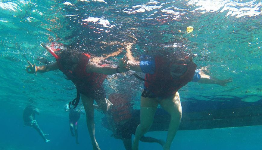 Underwater activity in the Nusa Penida island of Bali