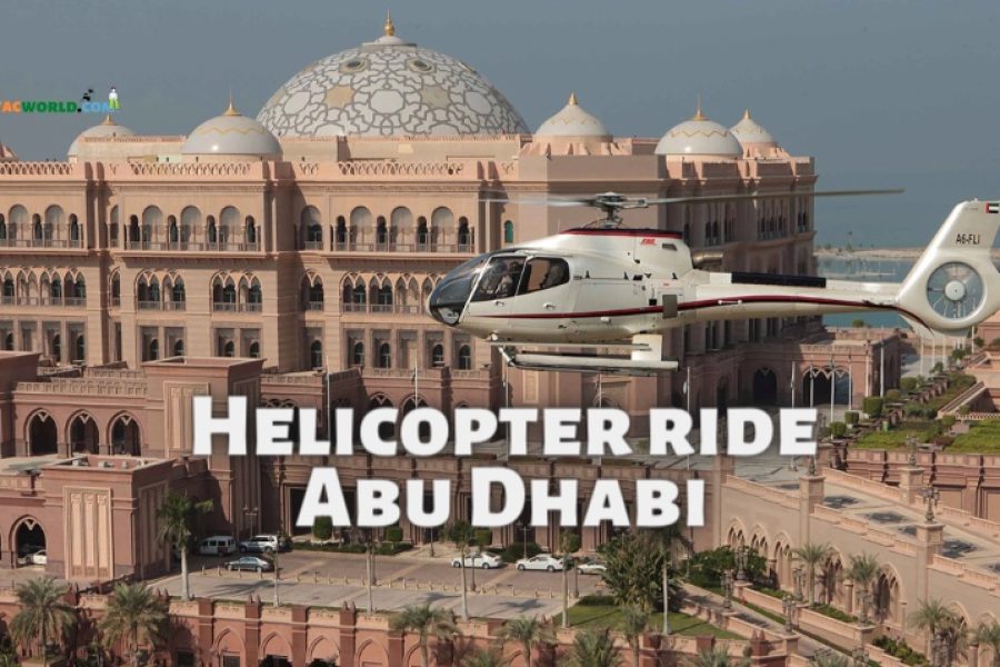 Abu Dhabi Helicopter ride online booking - Abu Dhabi's skyline during a thrilling helicopter ride