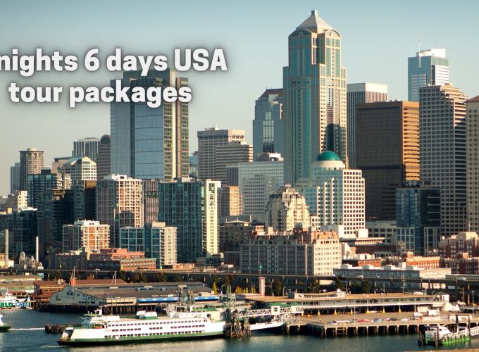 Skyscrapers of Washington DC skyline seen from a deck
