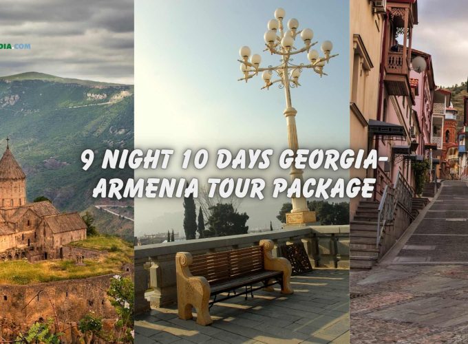 A group of travelers exploring the enchanting landscapes of Georgia and Armenia during the 9-night 10-day tour package.