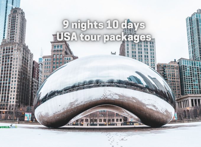 Cloud Gate at Millennium Park in Chicago, a highlight of the 9 nights 10 days USA tour package itinerary
