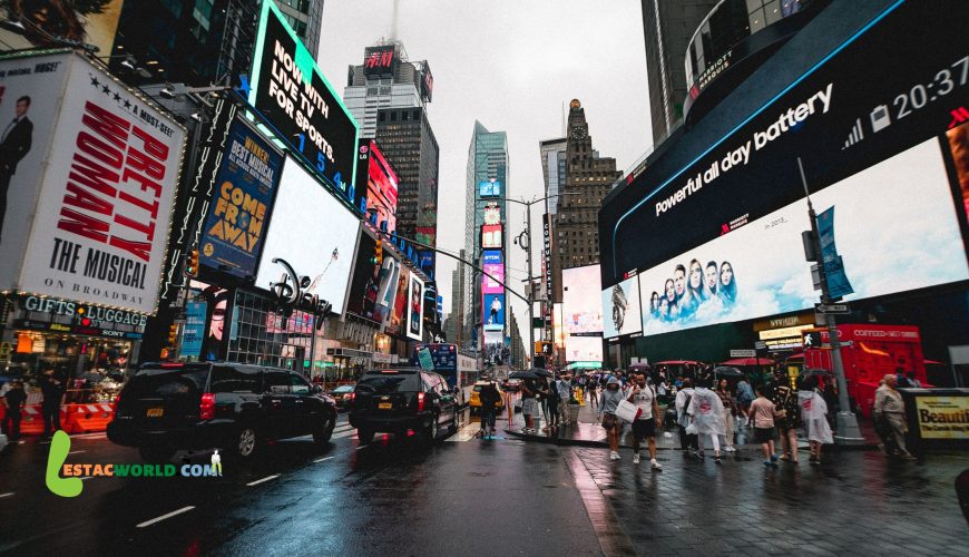 Times Square New York Important to know about Times Square New York - City at night, illuminated with vibrant lights and billboards.