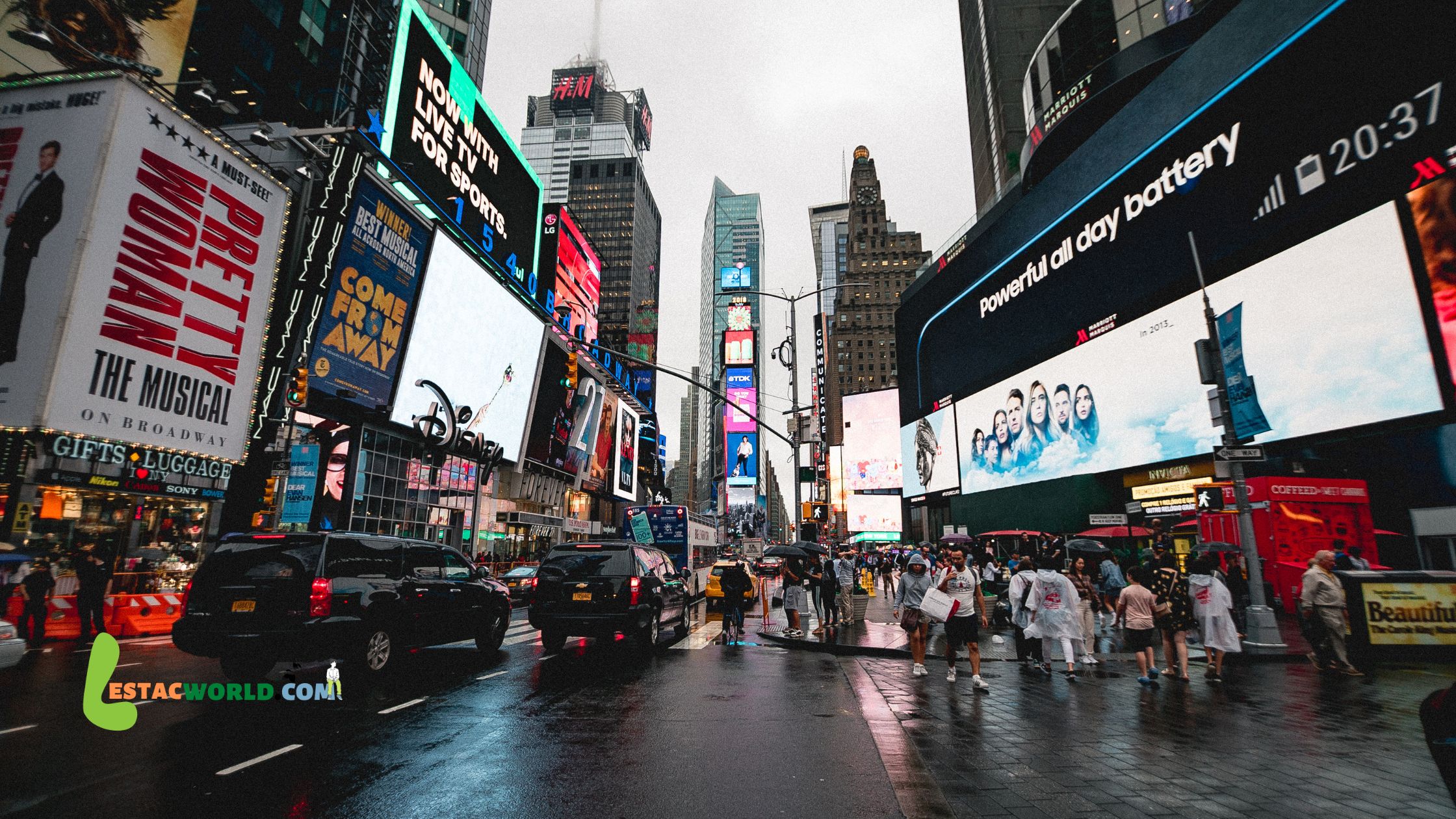 Times Square New York Important to know about Times Square New York - City at night, illuminated with vibrant lights and billboards.