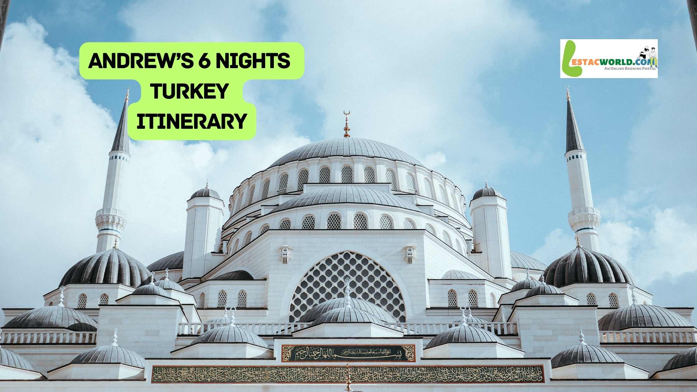 A breathtaking panoramic view of the Çamlıca Mosque in Istanbul, Turkey, featured in the "Best 6 nights itinerary of Turkey
