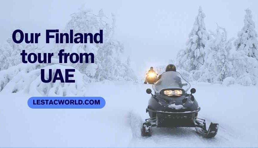 Murtaza, driving a snowmobile in Finnish Lapland, Ivalo, during an exhilarating Finland tour from the UAE.
