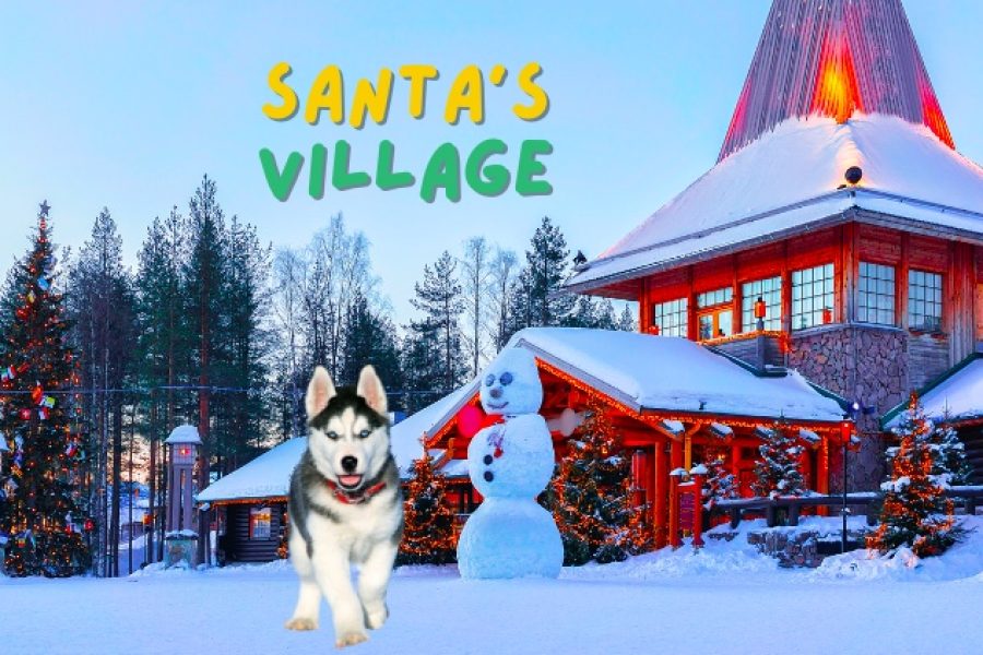 Santa Claus Village tour with Snowman World lunch and Husky ride - A magical winter wonderland scene with families enjoying the festive spirit, snow-covered landscapes, and the excitement of a husky sled ride.