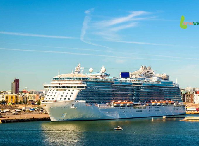 Cruise ship anchored at Helsinki port during the 7 Nights, 8 Days Iceland, Norway, Sweden & Finland Tour Package.