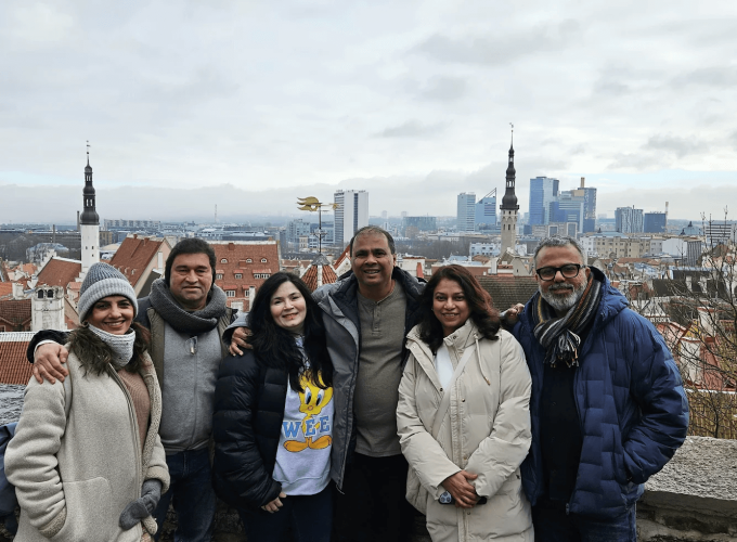 Group of travelers exploring Tallinn, Estonia during their 12 nights 13 days Finland, Norway, Sweden and Estonia tour package with Lestacworld.com