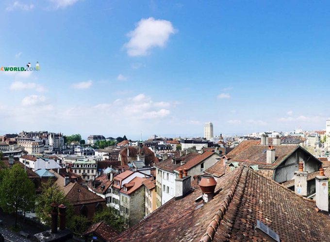 Aerial view of Lucerne town, a highlight of the 3 nights 4 days Switzerland tour package.