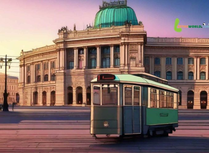 Animated image of a tram train in Vienna, Austria.