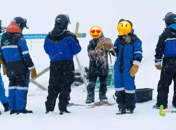 Visitors enjoying Kirkenes Crab Safari during their 10 nights 11 days Finland and Norway tour.