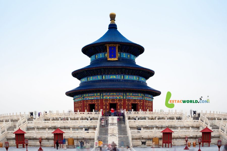 The majestic Temple of Heaven in Beijing, China, under a clear blue sky.