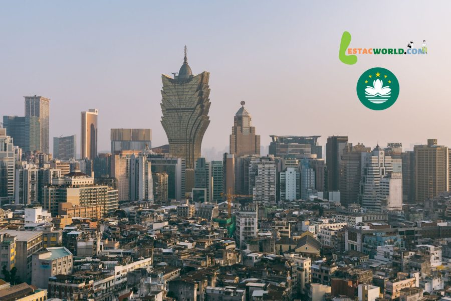 Spectacular view of Macau city skyline from the Peak