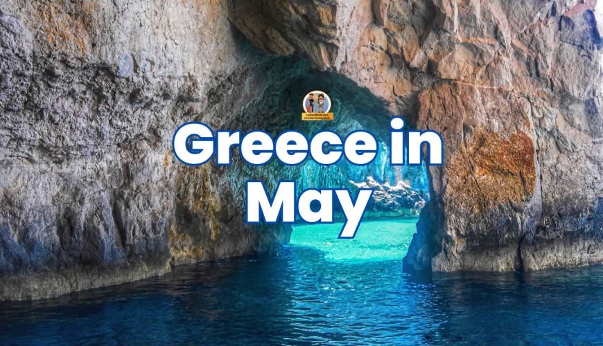 A mesmerizing sea cave with crystal-clear water passing through cliffs in Greece.