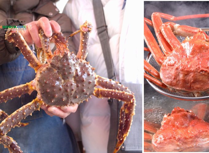 Freshly prepared crab meal served at the King Crab Safari in Kirkenes, part of the 6 nights 7 days Ivalo, Kirkenes, and Rovaniemi tour.
