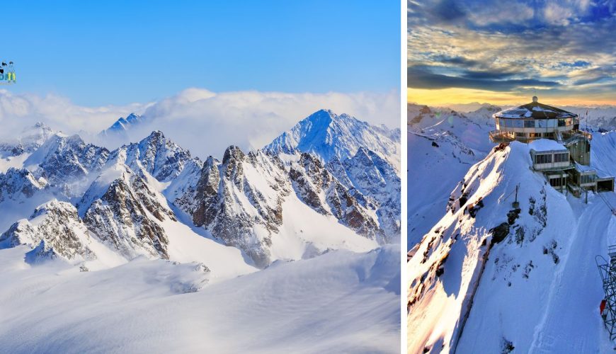 Collage of Swiss Alps in January, showcasing snowy peaks, winter sports, and scenic landscapes. Is January the right time to visit Switzerland?